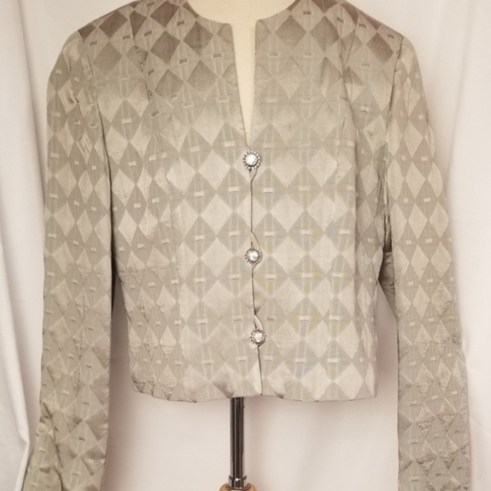 Juliana Collezione Silver/Grey Jacket Size 10